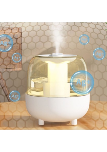 4l Nemlendirici USB Aromaterapi Nemlendirici Ev Hava Nemlendiriciler LED Lamba ile Hava Temizleme Cihazı Masaüstü Mist Maker, Beyaz (Yurt Dışından)