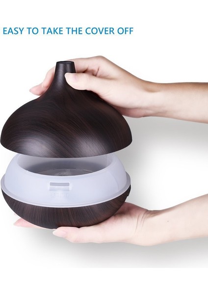 USB 400ML Ahşap Doku Koku Makinesi Uzaktan Kumandalı Haki Sivri Ağız Nemlendirici (Yurt Dışından) modelleri