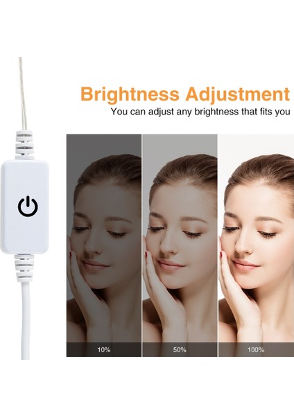 14 LED USB Üç Renkli Karartmalı Ayna Ön Işık Çok Renkli (Yurt Dışından)