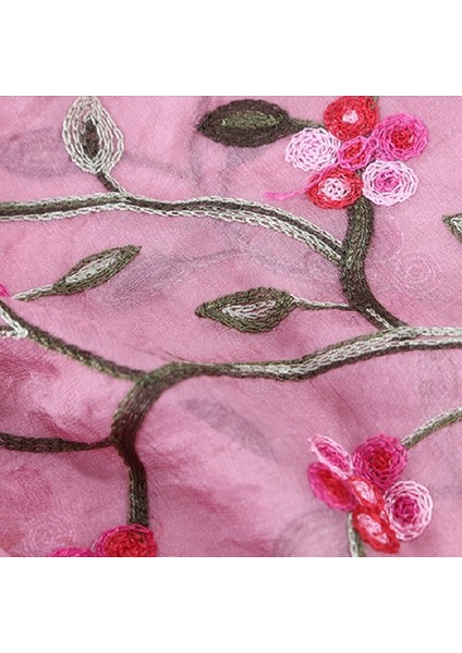 Sonbahar ve Kış Ulusal Tarzı Vahşi Şeftali Çiçeği Nakış Desenli Uzun Dantel Eşarp Ipek Eşarp, Boyut: 172 x 70CMBEYAZ (Yurt Dışından) fiyatları