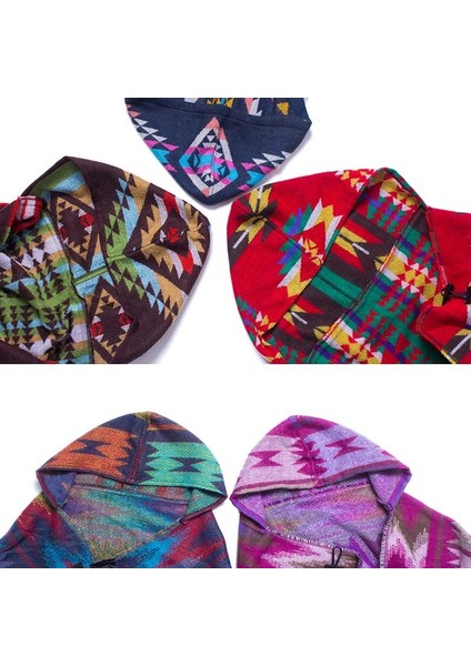 Etnik Stil Kapüşonlu Pelerin Şal 135-175CMB Style Kahve (Yurt Dışından)