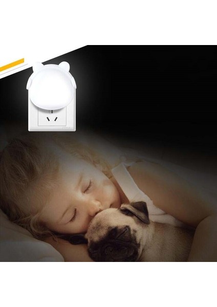 4 Parça Akıllı Işık Kontrolü Mini Gece Lambası, Us Plug Beyaz (Yurt Dışından)
