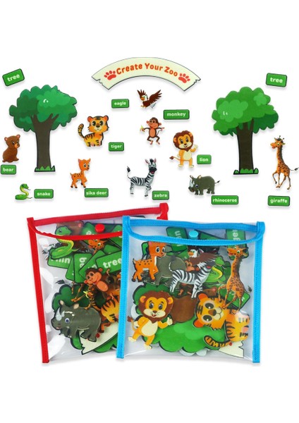 Storytling Orman Hayvanı Ft Sheet Erken Eğitim Çocuklar 25PCS Mavi (Yurt Dışından)