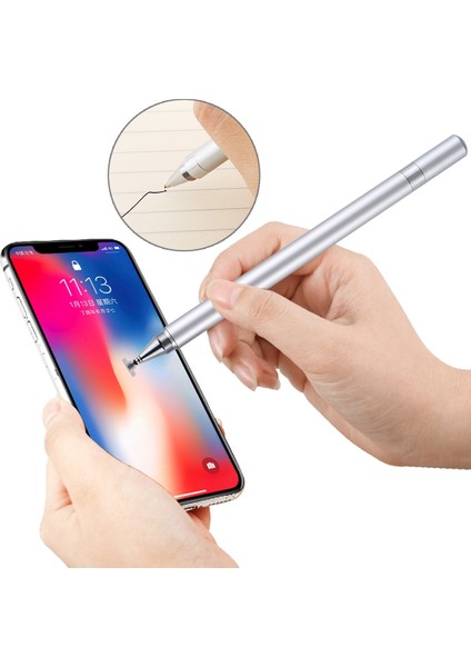 2'den 1 Kapasitif Dokunmatik Ekran Kalem Gümüşü (Yurt Dışından)