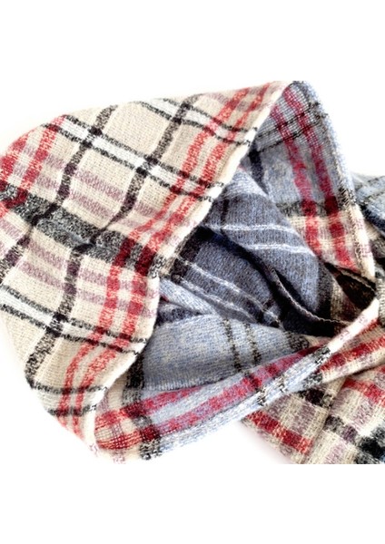 Kışlık Kapüşonlu Pelerin Şal Eşarp 135CMDP5-05 Mavi (Yurt Dışından)