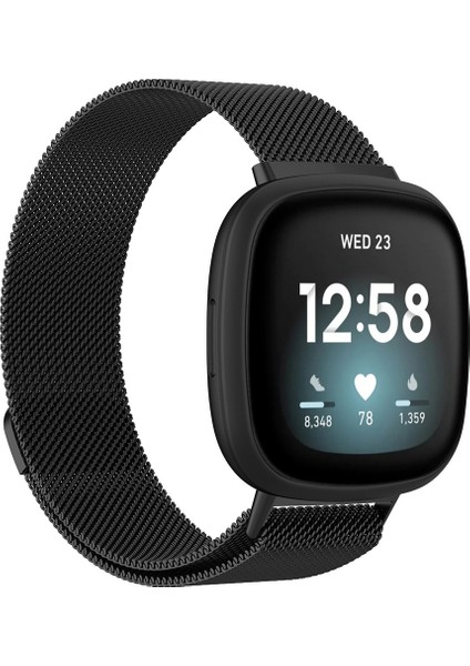 Fitbit Versa 3 / Fitbit Manyetik Milano Saat Kordonu Için, Boyut: Küçük Kod Siyah (Yurt Dışından)