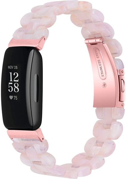 Fitbit Inspire 3 Pembe Çiçek Için Oval Reçine Yedek Kayış (Yurt Dışından)