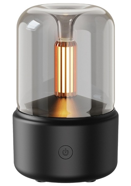 120ML Simüle Mum Işığı Aroma Difüzör DQ702 (Siyah) Siyah (Yurt Dışından)