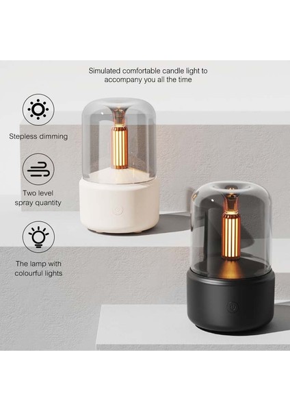 120ML Simüle Mum Işığı Aroma Difüzör DQ702 (Siyah) Siyah (Yurt Dışından) modelleri