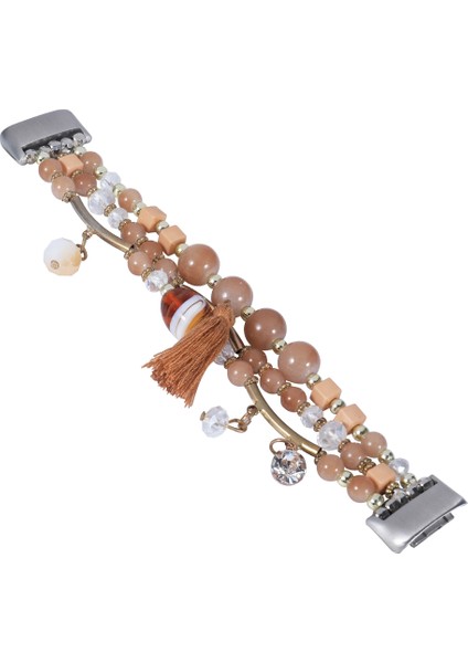 Fit Charge 5 Kahve Için Yuvarlak Boncuklu Zincir Saat Bandı (Yurt Dışından) modelleri