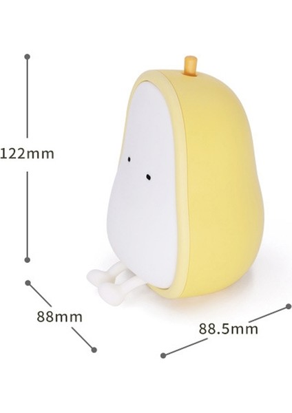 Silikon Armut LED Gece Lambası Armut Şekli Beyaz (Yurt Dışından)