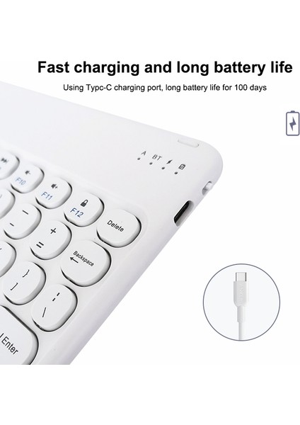 X3 10 Inç Evrensel Tablet Kablosu Bluetooth Klavye Beyaz (Yurt Dışından) modelleri
