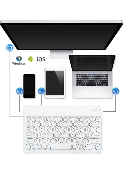 X3 10 Inç Evrensel Tablet Kablosu Bluetooth Klavye Beyaz (Yurt Dışından) fırsatları