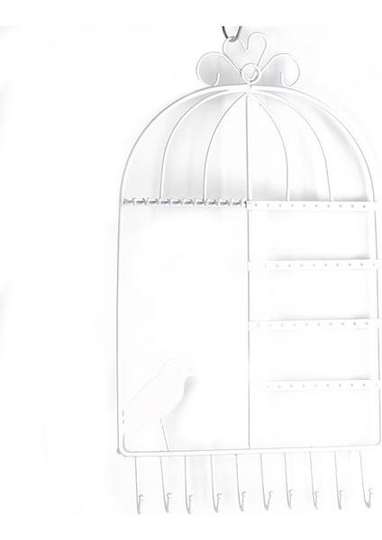 Kuş Kafesi Şekli Jewry Ekran Depolama Rafı Beyaz (Yurt Dışından)