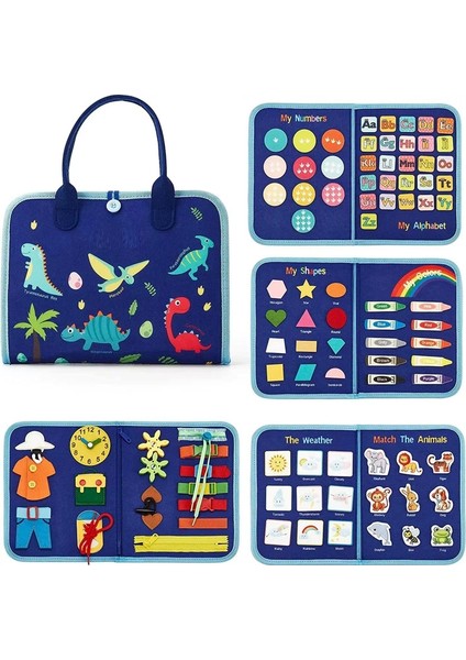 Ft Montessori Bebek Erken Öğrenme Meşgul Tahtası Mavi (Yurt Dışından)