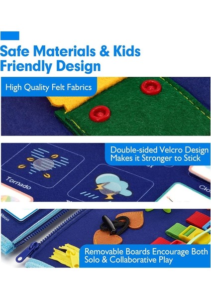 Ft Montessori Bebek Erken Öğrenme Meşgul Tahtası Mavi (Yurt Dışından)