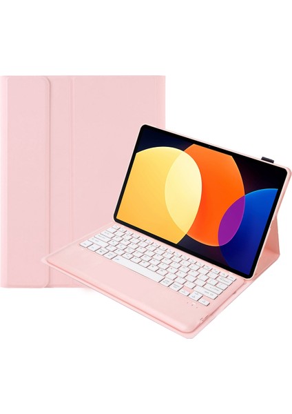 Xiaomi Pad 6s Pro 12.4 Pembe Için Klavye Tablet Deri Kılıf A0N10 (Yurt Dışından)