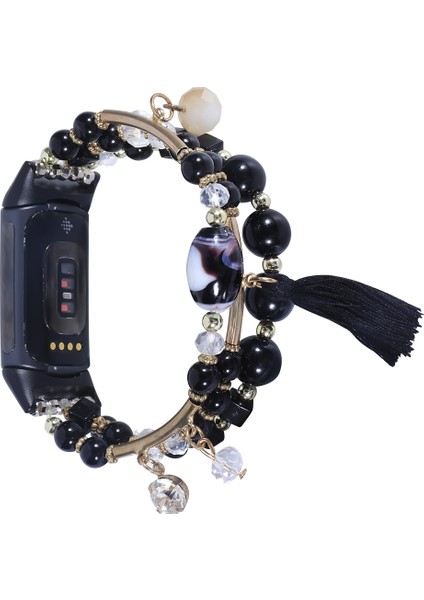 Fit Versa 3 / Sense Siyah Için Yuvarlak Boncuklu Zincirli Saat Kordonu (Yurt Dışından) fiyatları