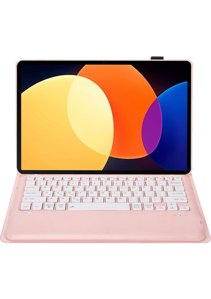 Xiaomi Pad 6s Pro 12.4 Pembe Için Klavye Tablet Deri Kılıf A0N10 (Yurt Dışından)
