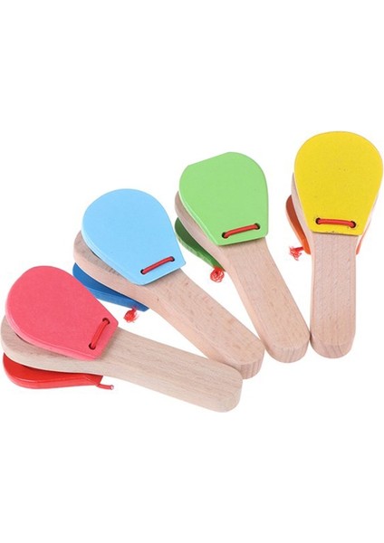 4 Pcs Yaratıcı Ahşap Kastanyet Klaket Çocuk Erken Eğitim Müzik Oyuncaklar (Yurt Dışından)