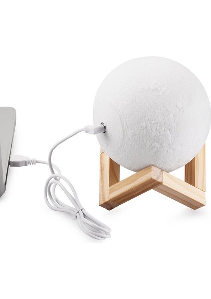 3 Renkli 3D Ay Lambası 10CM Çok Renkli (Yurt Dışından)