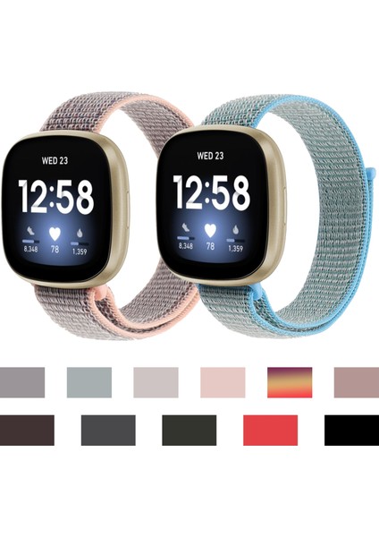 Fit Versa 3 Naylon Kordonlu Saat Resmi Siyah Için (Yurt Dışından)