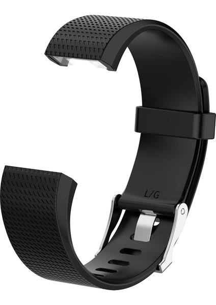 Fitbit Charge 2 Için Tokalı Ortak Doku Silikon Saat Bandı, Boyut: L Mavi Gri (Yurt Dışından)