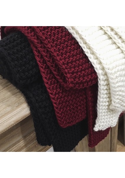 Kaba Yün El Yapımı Eşarp 190CMTIBET Mavisi (Yurt Dışından)