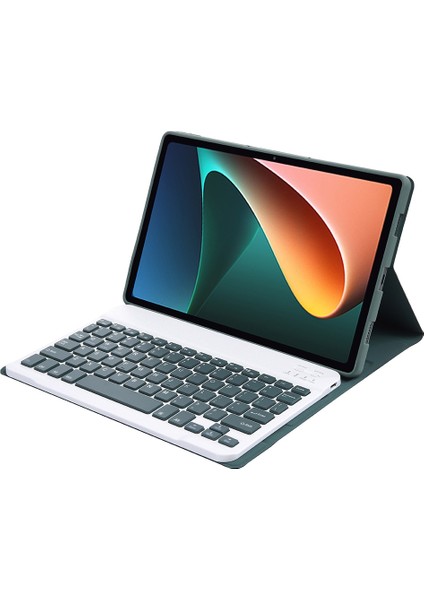 AN05 Bluetooth Klavye Pu Kılıf Xiaomi Pad 5 A0N5 Koyu Yeşil (Yurt Dışından)