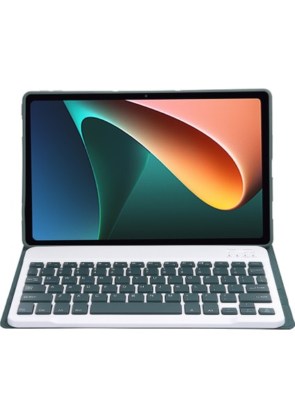 AN05 Bluetooth Klavye Pu Kılıf Xiaomi Pad 5 A0N5 Koyu Yeşil (Yurt Dışından)