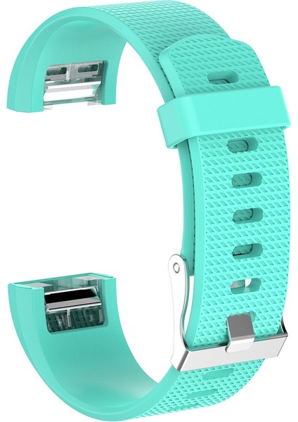 Fitbit Charge 2 Için Tokalı Ortak Doku Silikon Saat Bandı, Boyut: L Göl Mavisi (Yurt Dışından)