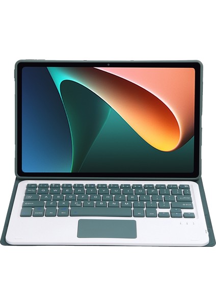 AN05-A Dokunmatik Bluetooth Klavye Pu Kılıf Xiaomi Pad 5 A0N5-A Koyu Yeşil (Yurt Dışından)