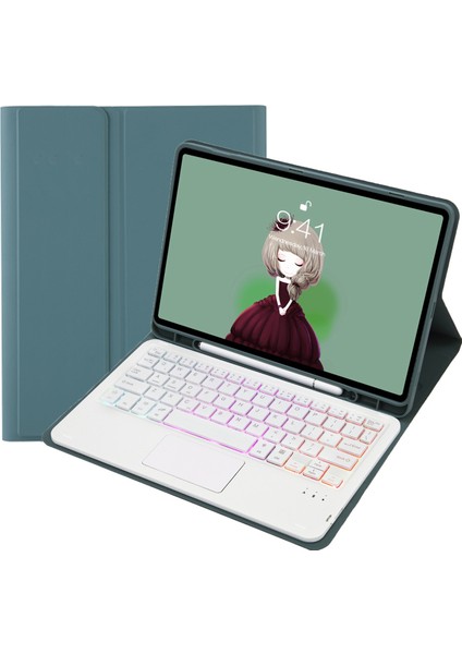Samsung Galaxy Tab S6 Lite Koyu Yeşil Klavye Kılıfı (Yurt Dışından)