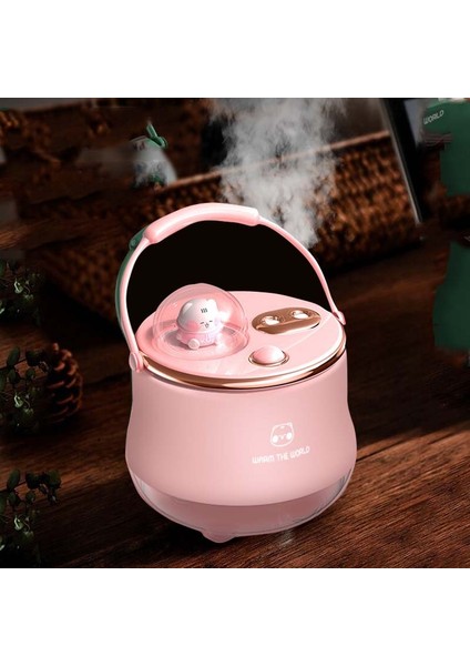 LED Gece Lambası Nemlendirici F08 Kablosuz Pembe (Yurt Dışından)