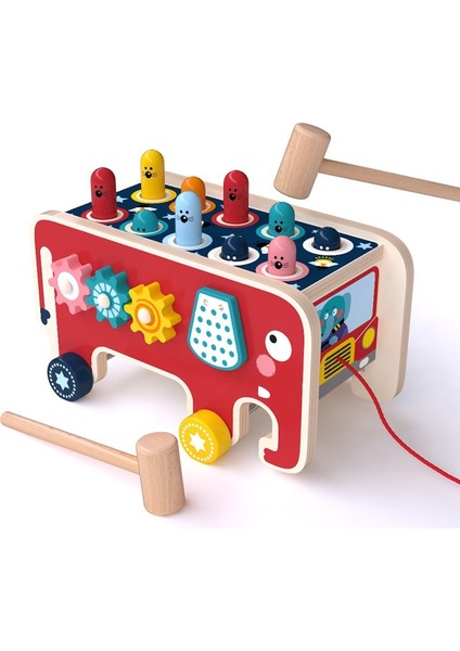 Ahşap Vuruş Hamster Çocuk Eğitici Oyuncaklar Kırmızı Fil Kırmızı (Yurt Dışından)