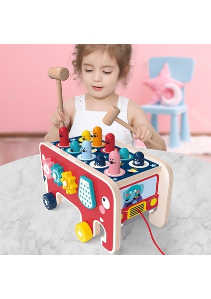 Ahşap Vuruş Hamster Çocuk Eğitici Oyuncaklar Kırmızı Fil Kırmızı (Yurt Dışından)