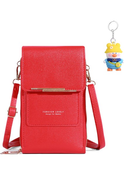 Cep Telefonu Çantası Crossbody Dokunmatik Ekran Çok Fonksiyonlu Basit Cüzdan Omuz Çantası Taşınabilir Kart (Yurt Dışından)