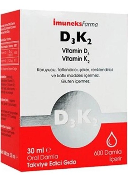 D3 K2 Takviye Edici Gıda Damla 30ML