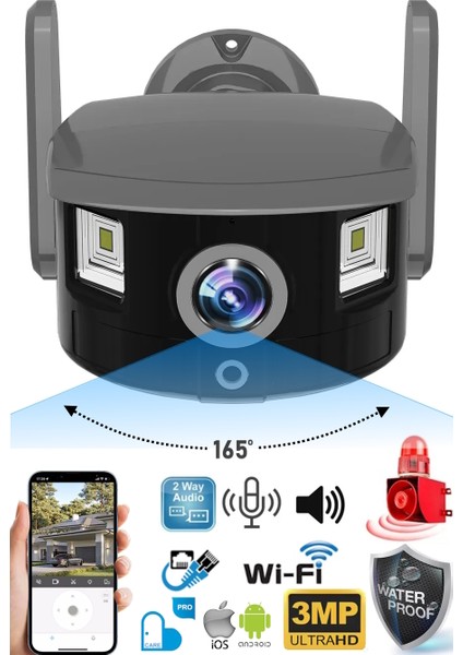 Mpıa Kei Plus Türkçe Uygulamalı 4 Mp Çift Lens Wi-Fi Kamera