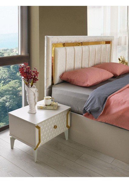 Milano Komodin-Mdf-Aynalı-Kum Beji-Ücretsiz Nakliye fiyatları