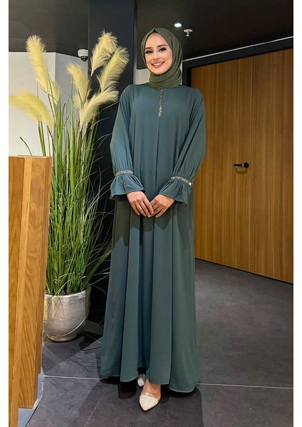 Taş Detaylı Elbise 6033 Mint modelleri