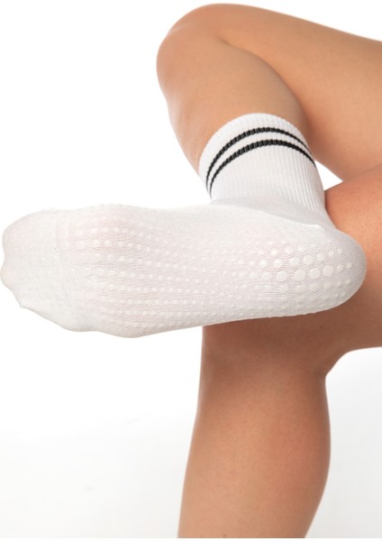 Bambu Kadın Kaydırmaz Taban Silikon Baskı Pilates Yoga Fitness Dans Aktivite Tenis Çorabı 3'lü Paket modelleri