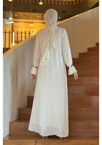 Taş Detaylı Elbise 6033 Ekru fiyatları