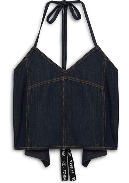 Boyundan Bağlamalı Jean Bluz TS1250006076015