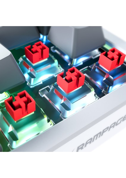 Yoru Mını Pro Gri/beyaz 2.4ghz+Bt5.0+Type-C 5 Bağlantı Outemu Red Swich Q Mekanik Gaming Oyuncu Klavye Rgb