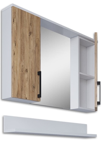 Eko 80 cm Mdf Banyo Aynalı Üst Dolap