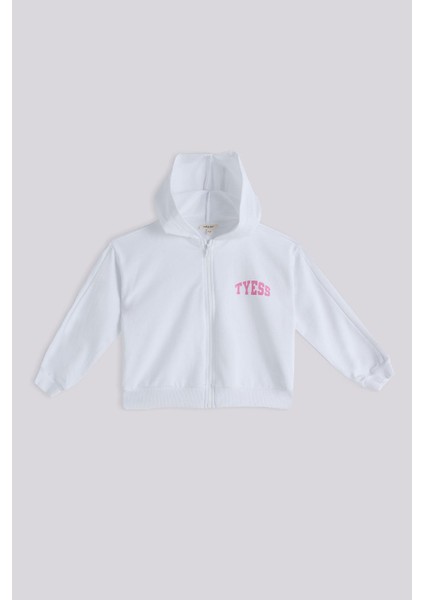 Bg Store Kız Çocuk Beyaz Eşofman Üstü