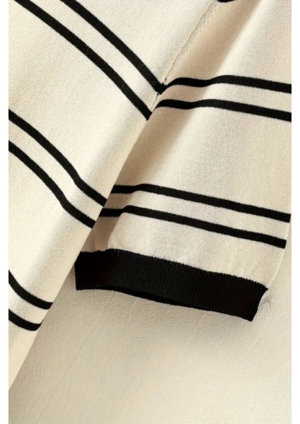 Erkek Çizgi Detaylı Slim Fit Bisiklet Yaka Triko T-Shirt fiyatları