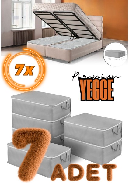 7 Adet Büyük Boy Bazaaltı ve Çekyat Hurç 64 x 45 x 22 cm Antrasit Gri Baza Altı Hurç Saklama Hurcu