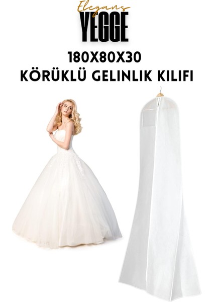 Elegans Gelinlik Kılıfı, Körüklü Gelinlik Koruma ve Taşıma Çantası Gelinlik Abiye Gamboç Elbise Hurç